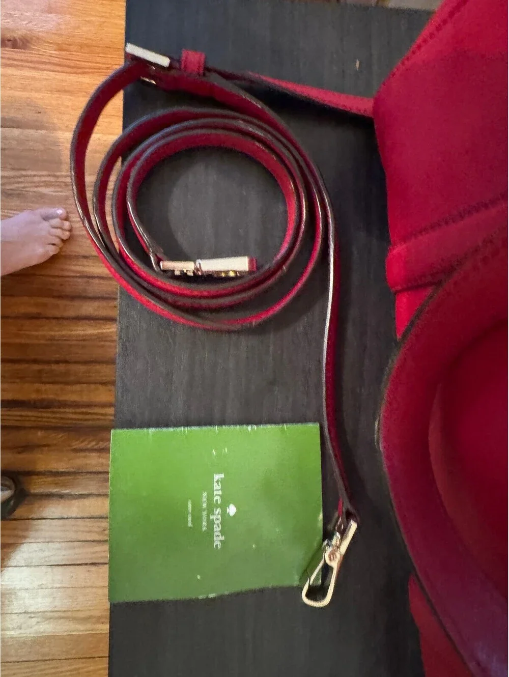 Kate Spade New York Bright Red Saffiano Leather Duffle Satchel
